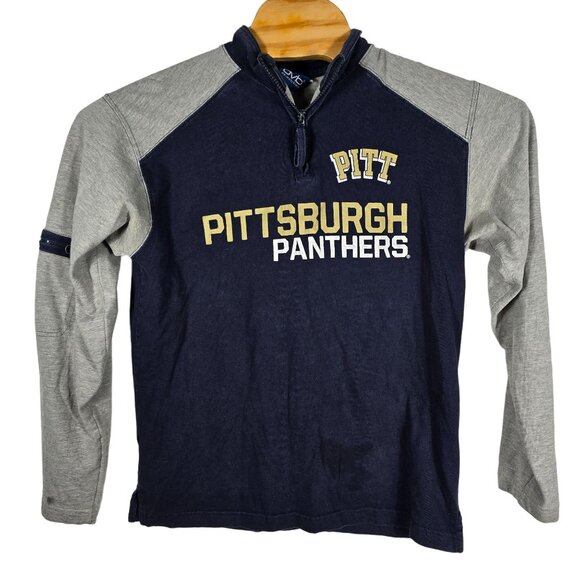 University of Pittsburgh Panthers 1/4 Zip Pullover Sweatshirt Small Unisex‎ Blue - Picture 2 of 10